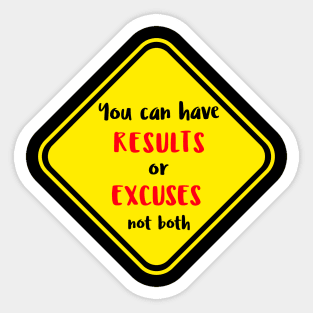 Workout Motivation | Results or Excuses not both Sticker